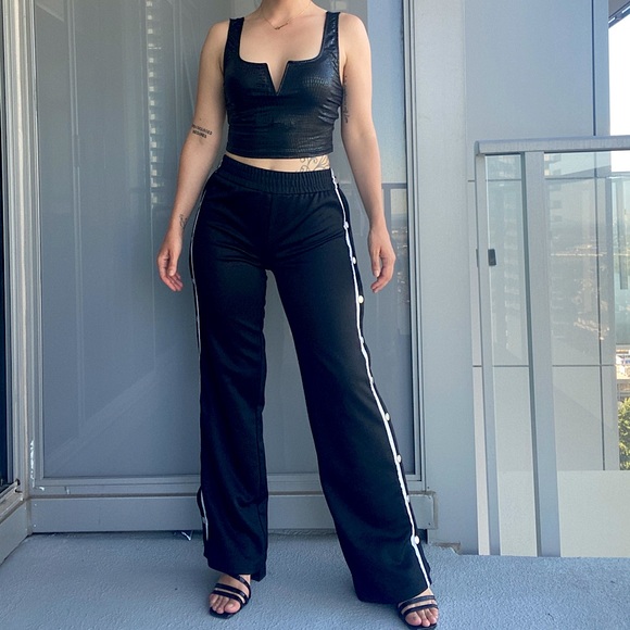 Streetwear Society Pants - Side Snap Button Track Sweatpants